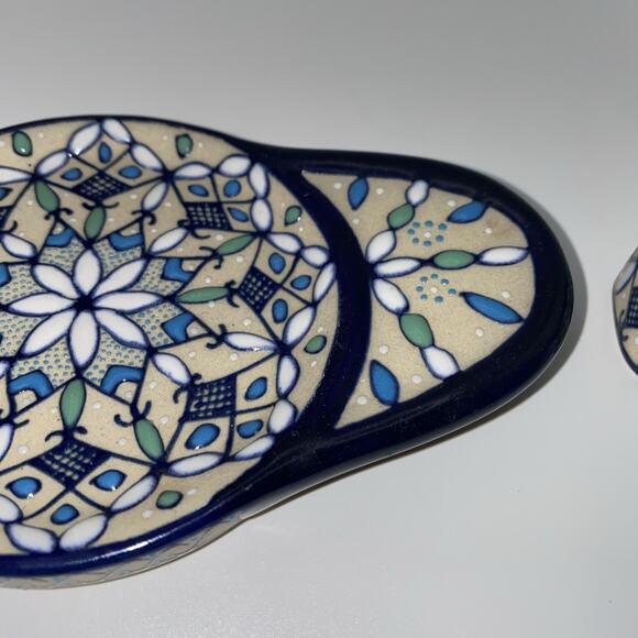 Javier Servin Hand Painted Talavera Handled Shot Glass With Serving Tray - Picture 3 of 8